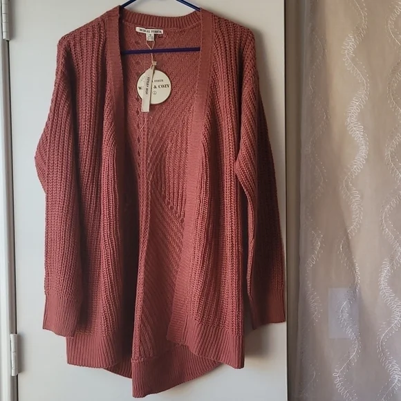 Moral Fiber Boho Cardigan Size Medium Rose - Picture 1 of 7